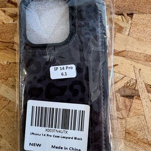 iPhone 14 Pro leopard black phone case
